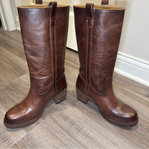 Cleo + Wolf Scout Round Toe Heeled Brown Leather Fashion Boots - Picture 5 of 13